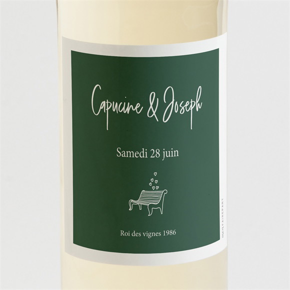 Etiquette de bouteille mariage Trésor en médaillon réf.N3001688