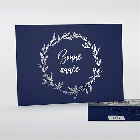 Carte de voeux couronne argentée
