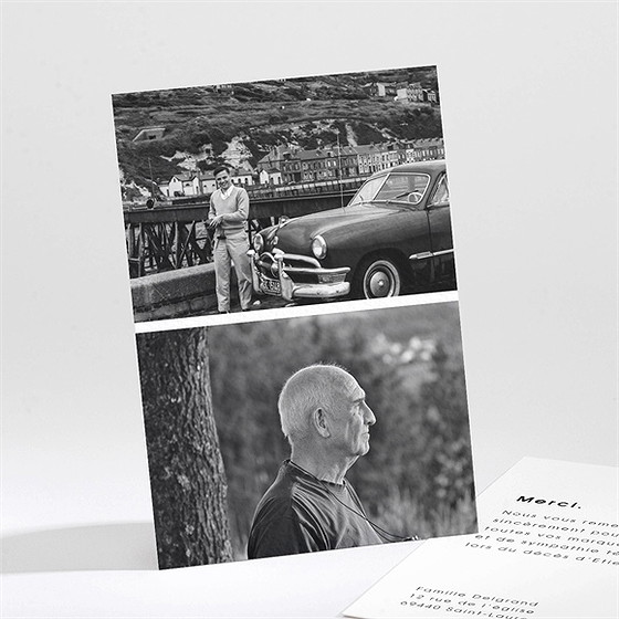 Remerciement décès hommage tout en image