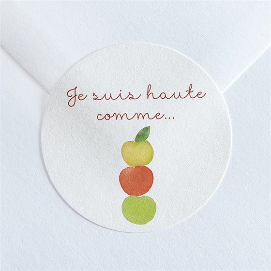 Sticker naissance comme 3 pommes