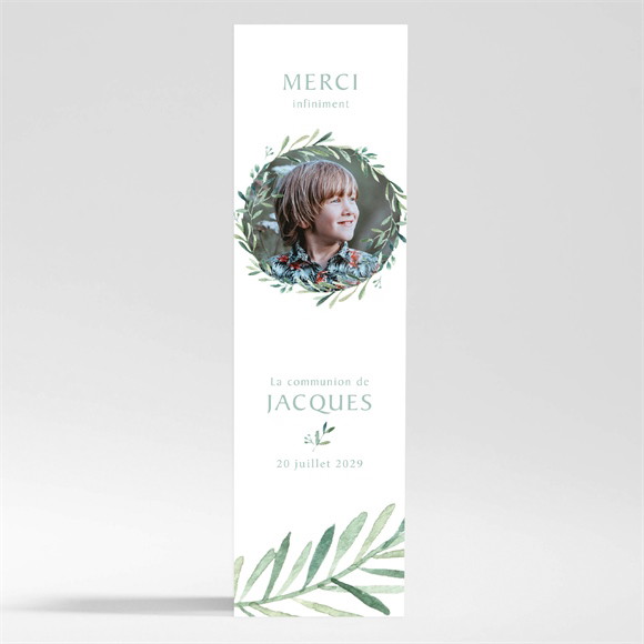 Remerciement communion Végétal et dorure magnet réf.N200372