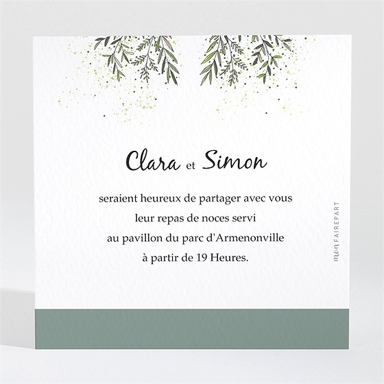 Carton d'invitation mariage champêtre virevoltant