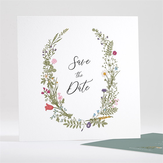 Save the date mariage gravure champêtre