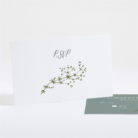 Carton réponse mariage Gravure Champêtre réf.N161169