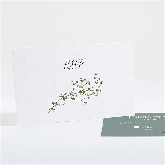 Carton réponse mariage gravure champêtre