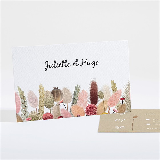 Carton réponse mariage notre bouquet champêtre