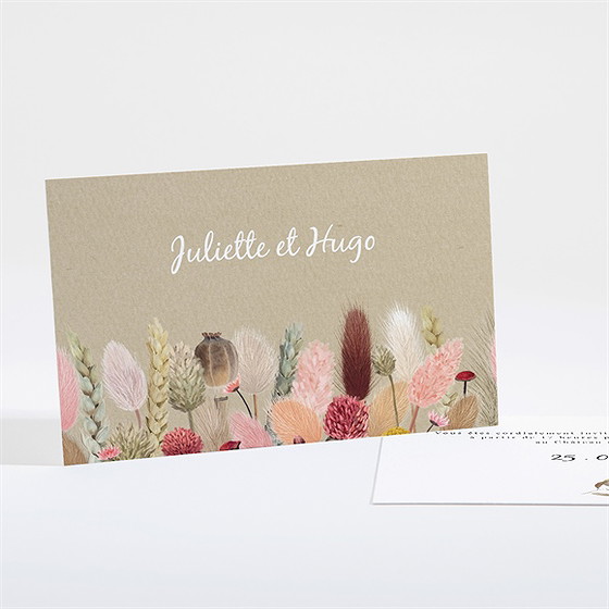 Carton d'invitation mariage notre bouquet champêtre