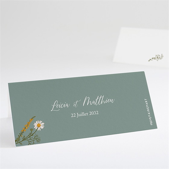 Marque-place mariage gravure champêtre