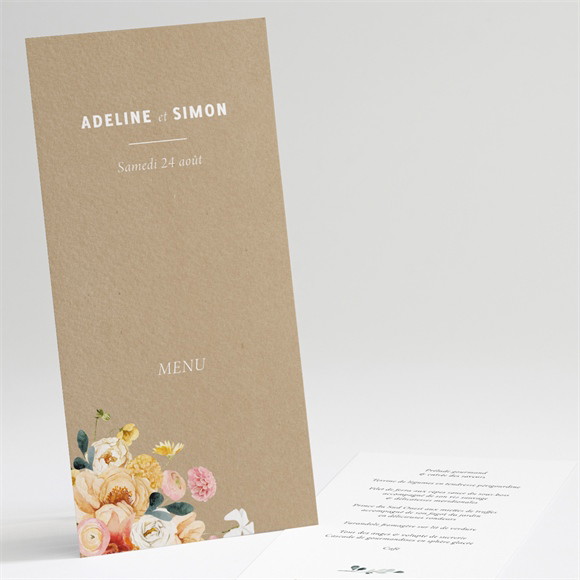 Menu mariage Champêtre et Poésie réf.N221155
