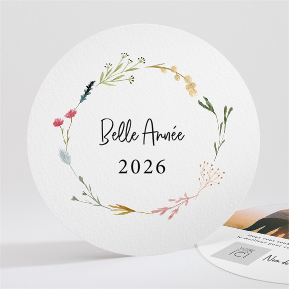 Carte de voeux Année fleurie réf.N321157