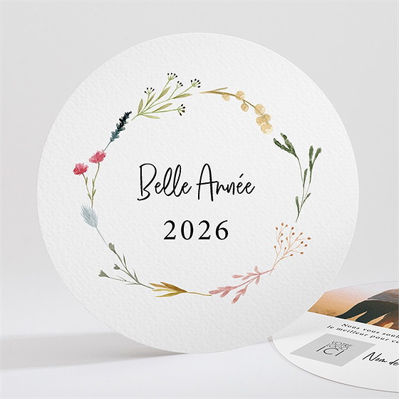 Carte de voeux année fleurie