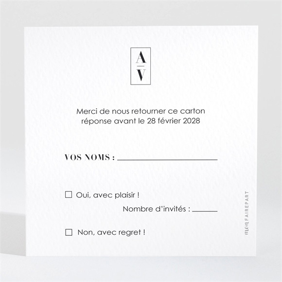 Carton réponse mariage So Nature ! réf.N3001705