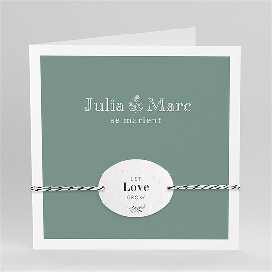 Faire-part mariage let love grow