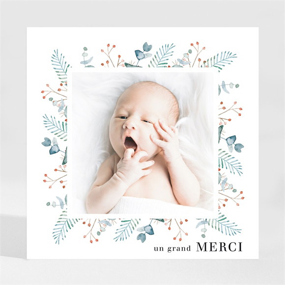 Remerciement naissance Esquisse Végétale réf.N3001741