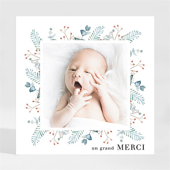 Remerciement naissance esquisse végétale