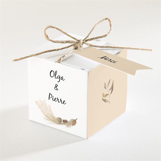 Boîte de dragées mariage notre bouquet d'automne