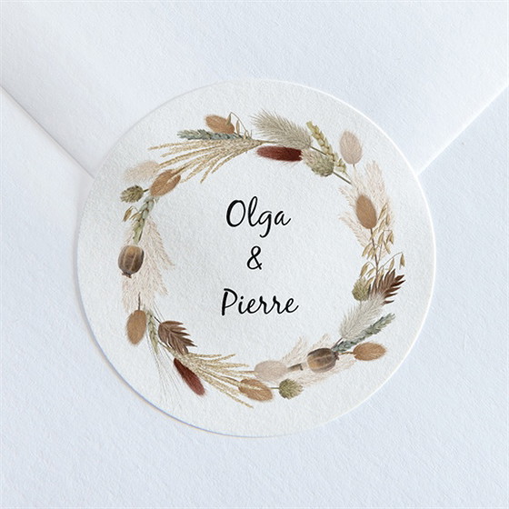 Sticker mariage notre bouquet d'automne