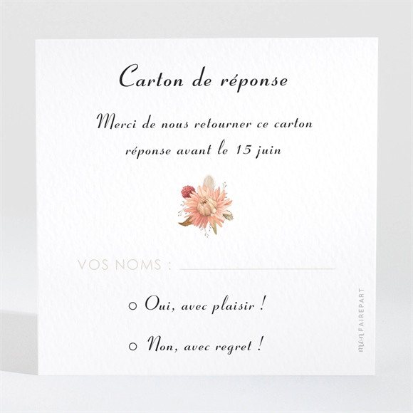 Carton réponse mariage En délicatesse réf.N3001720