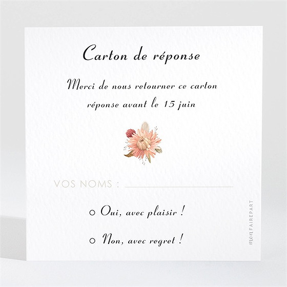 Carton réponse mariage en délicatesse