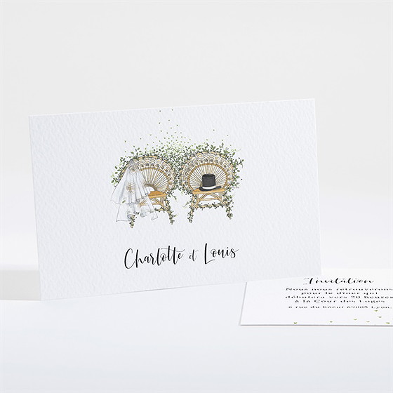 Carton d'invitation mariage fusion champêtre