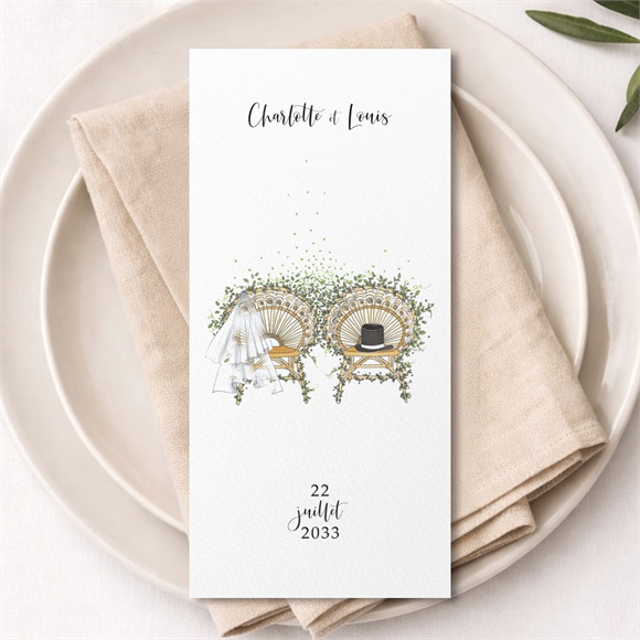 Menu mariage Fusion Champêtre réf.N221163