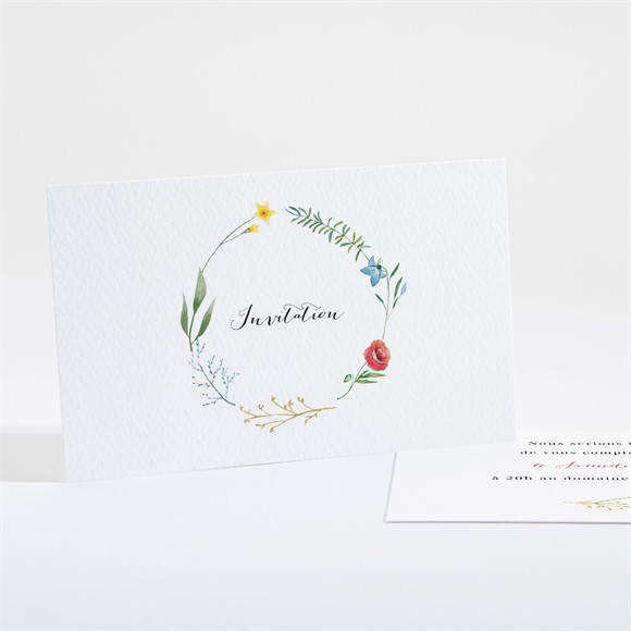 Carton d'invitation mariage Fleurs des Champs réf.N161183