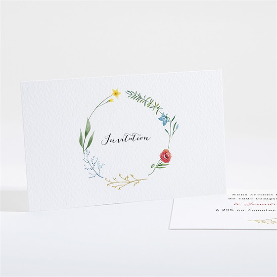 Carton d'invitation mariage fleurs des champs