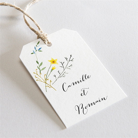 Etiquette mariage fleurs des champs