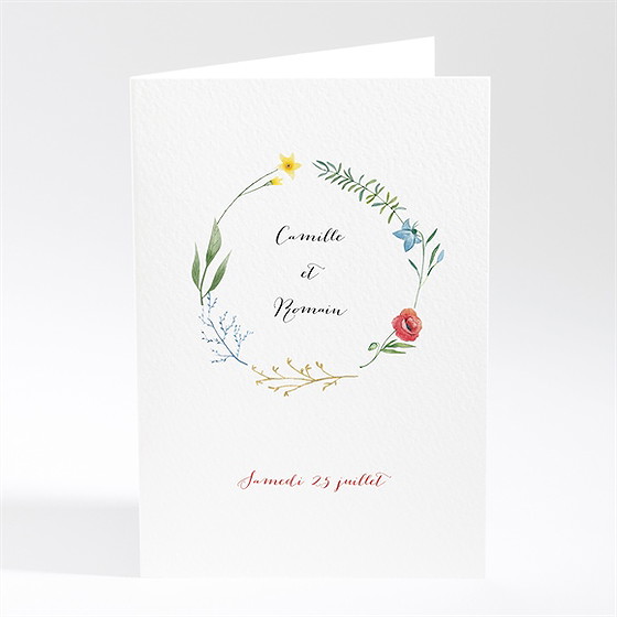 Menu mariage fleurs des champs