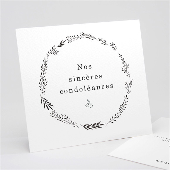 Carte de condoléances décès Sobre réf.N311278