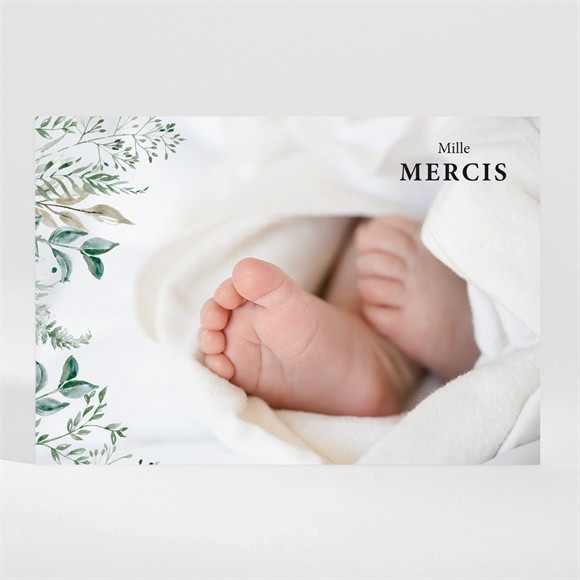 Remerciement naissance Sur son couffin d'Aquarelle réf.N11063