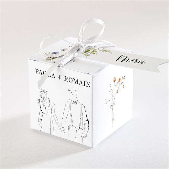 Boîte de dragées mariage complicité