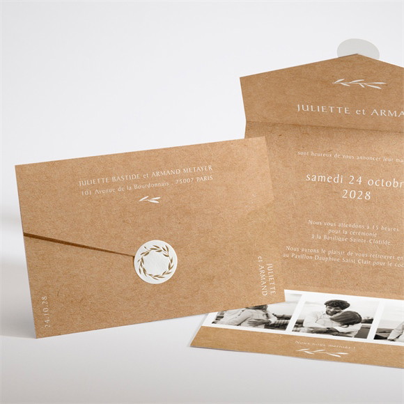 Faire-part mariage Bohème écolo réf.N97131