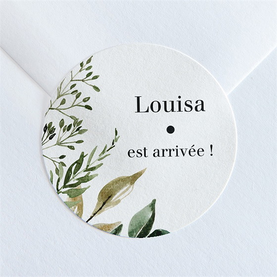 Sticker naissance nid d'aquarelle