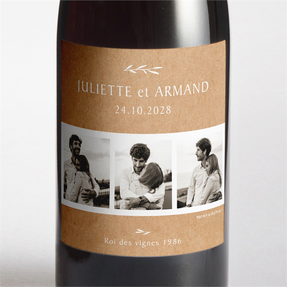 Etiquette de bouteille mariage Bohème écolo réf.N3001748