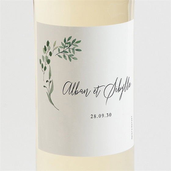 Etiquette de bouteille mariage bouquet provençal