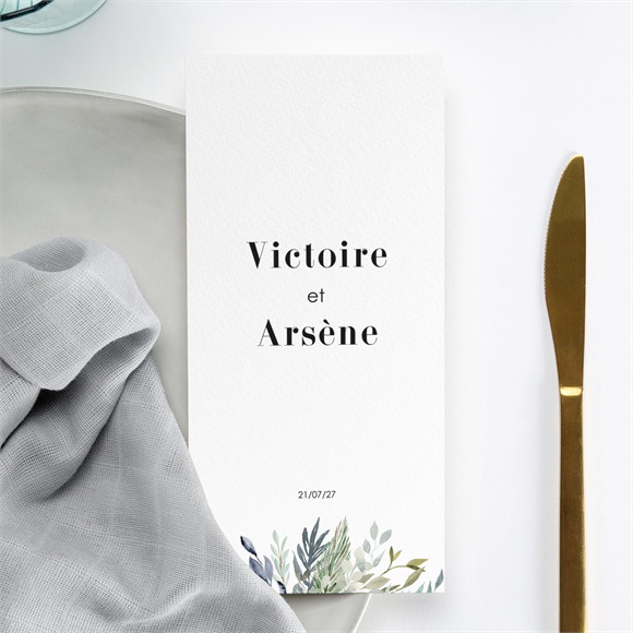 Menu mariage Délicatesse d’Aquarelle réf.N221165