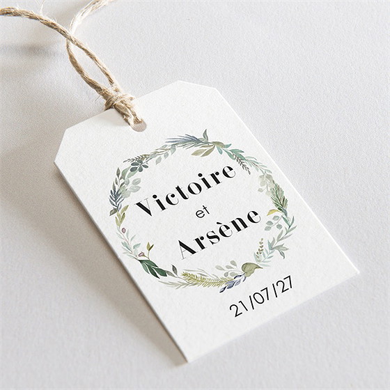 Etiquette mariage délicatesse d’aquarelle