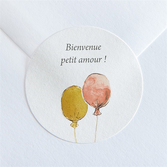 Sticker naissance tendre aquarelle