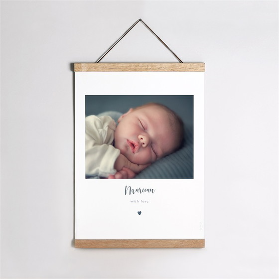 Affiche naissance notre petit coeur