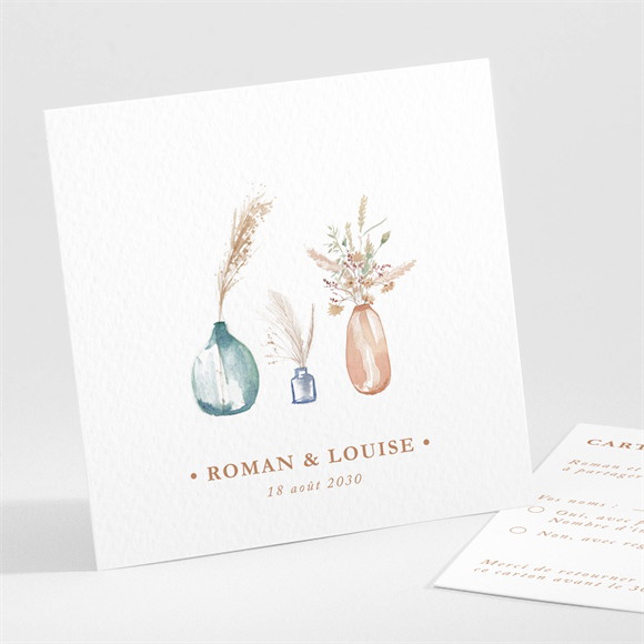 Carton réponse mariage Beauté Délicate réf.N301322