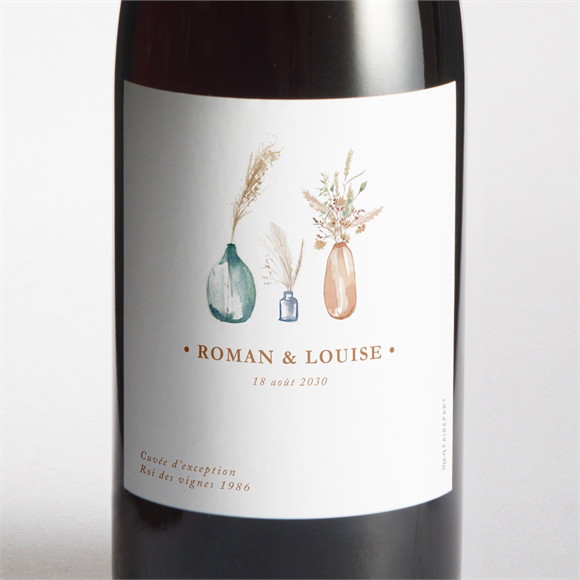 Etiquette de bouteille mariage Beauté Délicate réf.N3001768