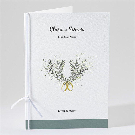 Livret de messe mariage champêtre virevoltant