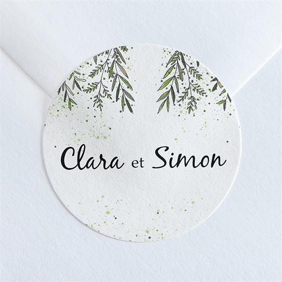 Sticker mariage champêtre virevoltant