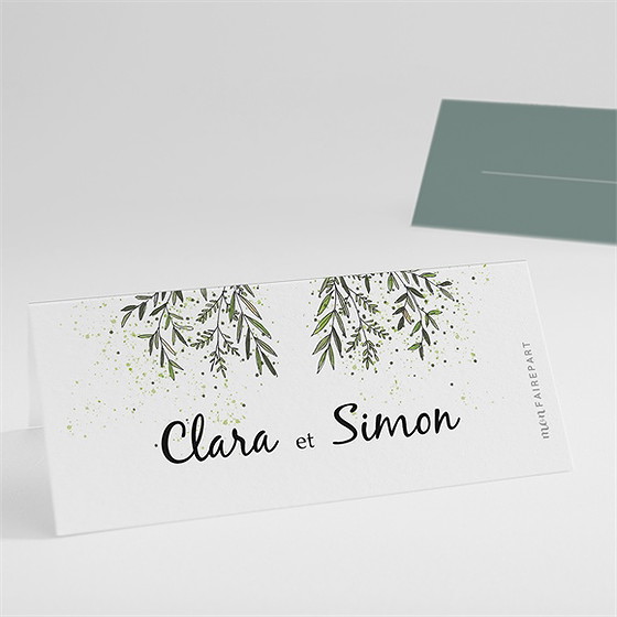 Marque-place mariage champêtre virevoltant