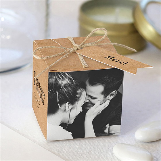 Boîte de dragées mariage photomaton