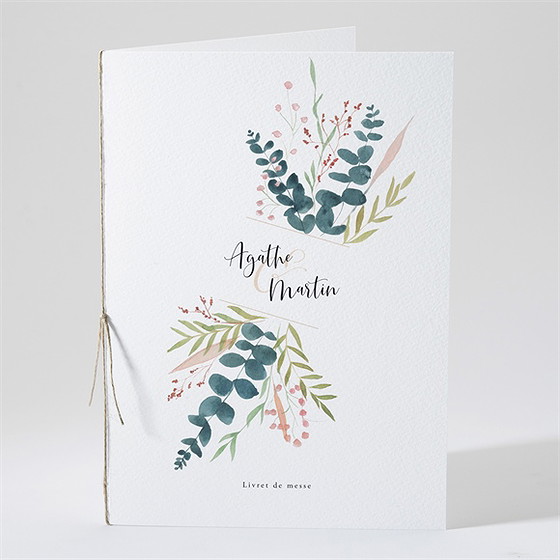 Livret de messe mariage bouquet ardent