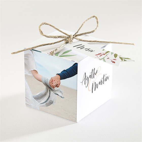 Boîte de dragées mariage bouquet ardent