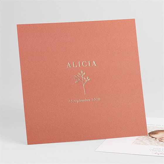 Faire-part naissance brin d'or