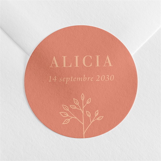 Sticker naissance brin d'or